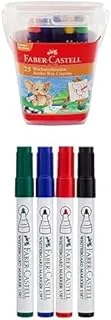 Faber Castell Jumbo Wax Crayons 25 Color + Whiteboard Marker Set Of 4Pc & Duster