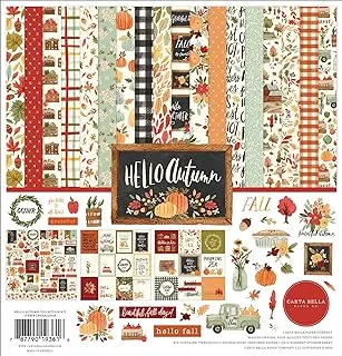 Carta Bella Paper Company Hello Autumn Collection Kit, red, Teal, Yellow, Orange, Black