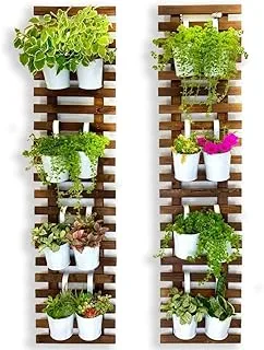 BPA® Wall Planter - 2 Pack, Wooden Hanging Large Planters for Indoor Outdoor Plants, Vertical Garden, Plant Wall, Wall Mount Plant Holder Stand, Trellis for Climbing Plants