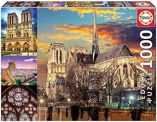 Educa - 1000 piece puzzle for adults | CollagedDe Notre-Dame. Comprend Fix Puzzle Tail pour l'accrocher Une Fois l'assemblage I finished. From 14 Ans (18456)