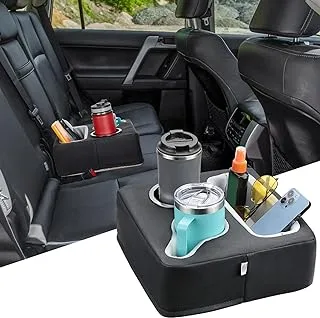 KEMIMOTO Car Back Seat Organizer, Couch Cup Holder Tray, Bed Cup Holder, Boat Cup Holder, Bedroom Cup Holder Holds for Drinks, Snacks, Remote