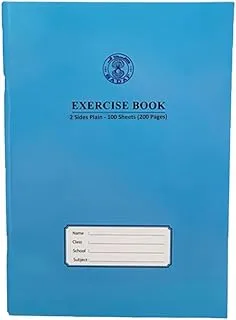 Sadaf Two Side Plain Exercise Book, 200 Pages, A5 Size, Blue