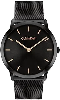 Calvin Klein UNISEX'S BLACK DIAL IONIC PLATED BLACK STEEL BRACELET WATCH - 25300002