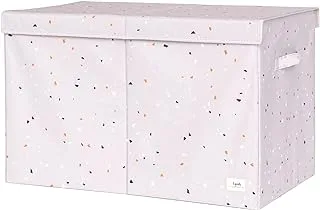 3 Sprouts Recycled Fabric Folding Toy Storage Organizer in Gray Terrazzo - Collapsible Box For Toys with Lid & Handles