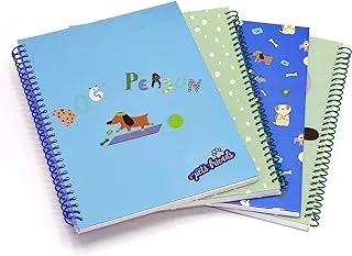 Ambar Pet Person Boy Hard Cover 80 Sheets Spiral Notebook 5-Pack, A4 Size