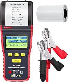 ANCEL BST 500 Professional 12V / 24V Automotive Load Battery Tester Print Data Available Digital Analyzer Bad Cell Test Tool for Car/Truck/Motorcycle and More (Black/Red)