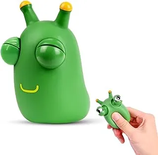 Mumoo Bear Green Bug Squeeze Toys, Funny Grass Eyes Popping Out Toys, Kids Sensory Fidget Toys, Eyeball Bouncing Toys, Fidget Slug Pop-it Toys for Toddlers Kids Adults Autism and ADHD