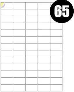 A4 Self Adhesive Multipurpose Labels Writable/Printable, 38 x 21.2 mm, 65 Labels Per A4 Sheet, High White Labels for Mailing Address,Organizing,Party,Office,Kitchen And Envelopes-3250 Labels/50 Sheets