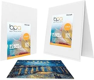 BPA® 12 Pack White Blank Canvas Panels, 24x30cm,100% Cotton Artist Canvas Boards For Painting, Acrylic Pouring, Oil Paint Dry & Wet Art Media