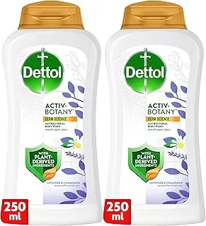 Dettol Activ-Botany Antibacterial Showergel & Bodywash, Lavender & Chamomile Fragrance, with Plant-Derived Ingredients for Effective Germ Defence & Personal Hygiene, 250ml, Pack of 2