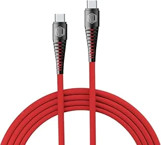 Nu Republic Blaze Supersonic 65W Type-C to Type-C Cable 1 m Fast Charge Cable (Compatible with Mobile, Tablet, Laptop, Red, One Cable)