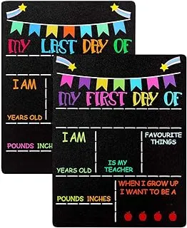 BPA® My First Day and Last Day of School Chalkboard Sign, 22.9 cmx30.5 cm First Day of School Chalkboard Photo Prop Double Sided Back to School Board for Kids, Girls & Boys