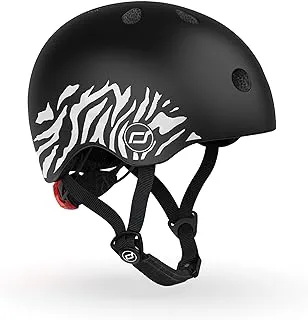 Scoot&Ride Unisex Youth XXS Graphics Helmet, Zebra, S