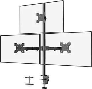 WALI Triple Monitor Desk Mount, Fully Adjustable Three Monitor Stand Fits 3 Screens up to 27 inch, 22 lbs, Weight Capacity per Arm (M003), Black