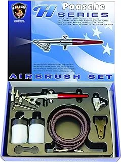 مجموعة فرش البخاخة Paasche Airbrush H-Set أحادية الحركة لتغذية السيفون، باللون الأحمر