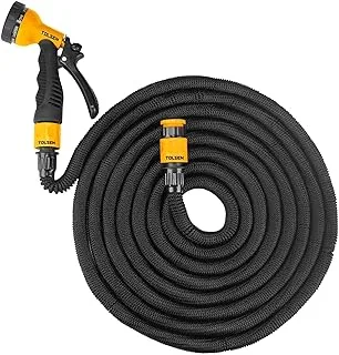 Tolsen Tools Expandable Garden Hose 5 to 15 Metres Extendable Watering Hose with 8 Spray Functions for Garden Watering Car Wash