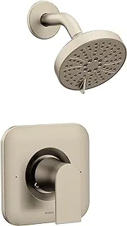 Moen Genta LX Brushed Nickel Pressure Balancing Eco-Performance Modern Shower Trim with Showerhead and Shower Handle (Posi-Temp Valve Required), T2472EPBN