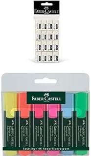 حقيبة FABER-CASTELL صغيرة من البوليستر مكونة من 16 قطعة + محفظة هايلايتر كلاسيكية مكونة من 6 قطع