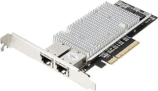 StarTech.com 2-Port 10Gb PCIe NIC مع تجميع الارتباط الأصلي - بطاقة إيثرنت 10Gbase-t - بطاقة LAN 100/1000/10000 ميجابت في الثانية (ST20000SPEXI)