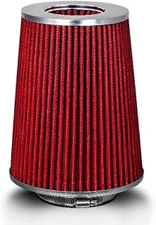 RED 4 inch 102 mm Inlet Truck Cold Air Intake Cone Replacement Performance Washable Clamp-On Dry Air Filter (8