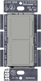 Lutron Maestro Dual Dimmer Switch for Incandescent and Halogen Bulbs, 300-Watt, Single-Pole, MA-L3L3-GR, Gray