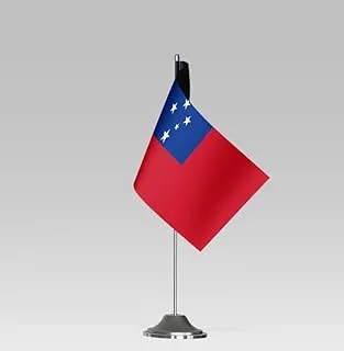 BPA® SAMOA FLAG Compact Table Flag with Stand Elegant Desk Decor (23x10cm)