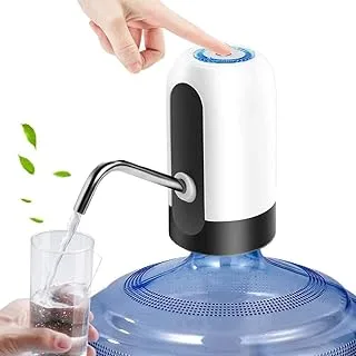 AWH Water Bottle Pump - Automatic Dispenser, Usb Charging Drinking Portable Electric Switch For Universal 5 Gallon Outdoor Home Office - White