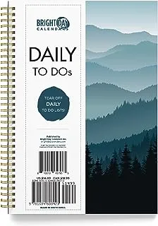 to Do List Daily Task Checklist Planner Time Management Notebook by Bright Day Non Dated Flex Cover Spiral Organizer 8.25 x 6.25