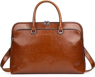 Blofinche Laptop Messenger shoulder bag: Genuine Leather work Briefcase 13.3 15.6 inch designer handbag