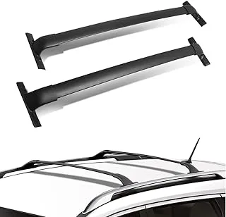 DNA Motoring PT-ZTL-8072 Pair OE Style Aluminum Car Roof Rail Cross Bars Cargo Carrier,Black