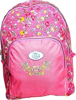 Ambar Lusa Flower 3 Zipper School Backpack, 17.6-Inch Size, Pink