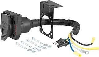 CURT 57676 4-Way Flat Vehicle-Side to 7-Way RV Blade Trailer Wiring Adapter with r