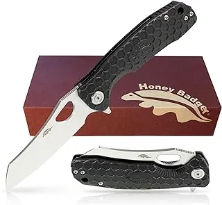 Honey Badger HB1038 Wharncleaver Flipper Knife, Medium, Black