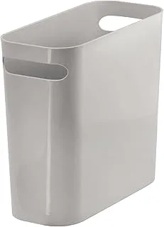 (Gray) - mDesign Plastic Wastebasket Bin for Bathroom, Office, Kitchen - 25.4 cm x 12.7 cm x 27.3 cm, Grey