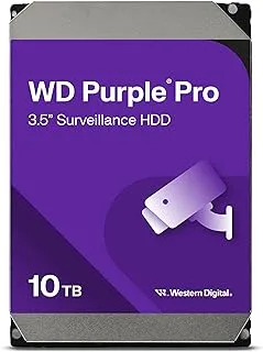 ويسترن ديجيتال 10 تيرا بايت WD Purple Pro Surveillance محرك أقراص ثابتة داخلي - SATA 6 جيجابت / ثانية ، ذاكرة تخزين مؤقت سعة 256 ميجابايت ، 3.5 بوصة - WD101PURP