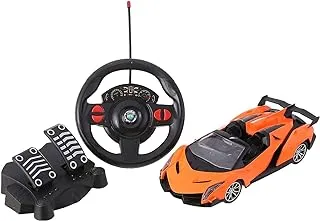 Xf Racing Car with Remote Control - Black and Orange