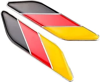 JINZHAO 2Pcs/Pair 3D Germany Flag Car Emblem Badge Fit Germany Car Body German Flag Sticker Car Bumper Decoration