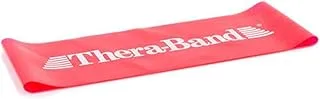 حلقات شريط مقاومة متوسطة احترافية من THERABAND، 10 عبوات، طول 20 سم، أحمر