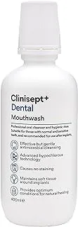 Clinisept+ Professional Hygienic Mouth Rinse Antimicrobial, Neutral Ph, Alcohol Free Mouthwash Suitable for Sensitive Teeth and Gums, Clear, 400 ml