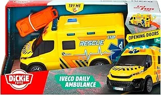 Dickie Toys Iveco Daily Ambulance, 18 cm Length, Yellow