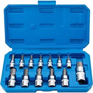 Hex Bit Socket Set Premium S2 Alloy Steel | 13-Piece Metric 2mm - 14mm Allen Socket Kit