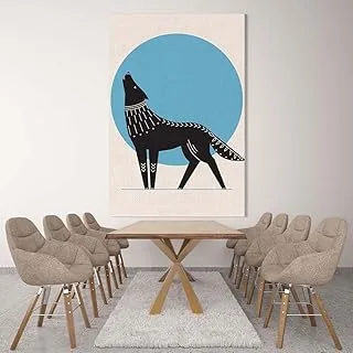 Silhouette For Wolf, Canvas wall art painting, Multicolour, Canvas, 1 Piece, 75 x 100 cm By(BPA®)