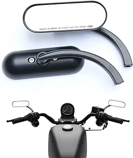 WTZMOTO Harley Mirrors Black - M8 Motorcycle Handlebar Mirror Compatible with Harley Davidson Sportster XL 883 1200 Road King V-Rod Street Glide Electra Glide Dyna Softail 1990-2018