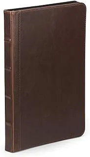 Samsill Vintage Portfolio/Zipper Faux Leather Portfolio, Book Style Hardback Design, Business & Interview Padfolio Organizer, 8.5 x 11 Writing Pad, Dark Brown