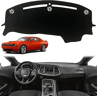 INUBOXES Dashboard Dash Board Cover Mat Pad Carpet Non-Slip Custom Compatible with Dodge Challenger 2015-2022 Protector Sunshield (Black Trim)