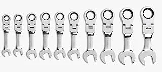 GearWrench 9550 10 Piece Metric Stubby Flex-Head Combination Ratcheting Wrench Set