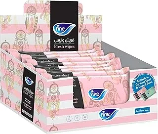 Fine, Fresh Wipes Gardenia Scent, Pack of 8x20 Wipes, Alcohol Free, Gentle on the face and skin