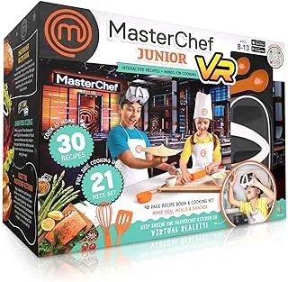 Abacus Brands VR MasterChef Junior - كتاب طبخ الواقع الافتراضي للأطفال ومجموعة أنشطة تعلم العلوم والتكنولوجيا والهندسة والرياضيات التفاعلية (النسخة الكاملة - تتضمن نظارات واقية)