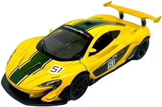 MSZ - McLaren P1™ GTR نسخة طبق الأصل من سيارة سوبر كارز المصبوبة، الحجم - 1:31، أصفر، 68444