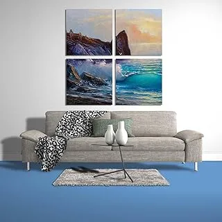 Rocks Waves And Water, Canvas wall art, Multicolour, Canvas, 4 Pieces, 40 x 40 By(BPA®)